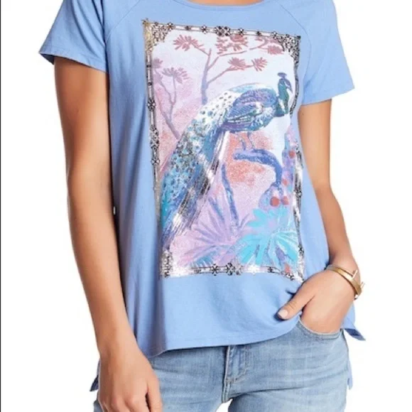 Lucky Brand Peacock Graphic Tee XS S - Picture 3 of 3